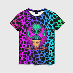 Футболка женская Кактус инопланетянин, цвет: 3D-принт