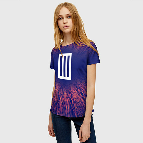 Женская футболка Paramore red energy / 3D-принт – фото 3