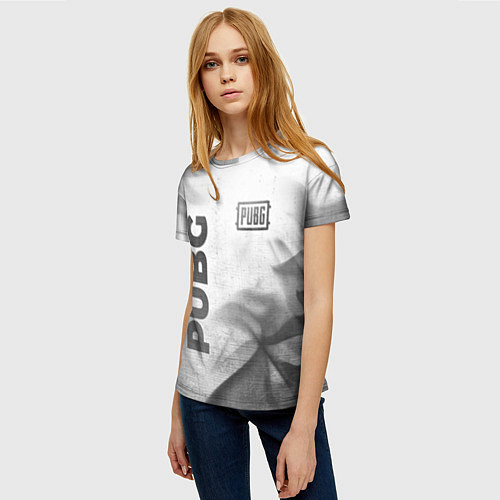 Женская футболка PUBG - white gradient вертикально / 3D-принт – фото 3