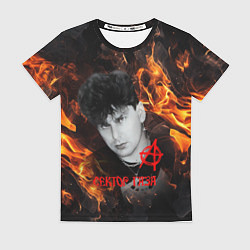 Футболка женская Сектор газа огненный фон, цвет: 3D-принт