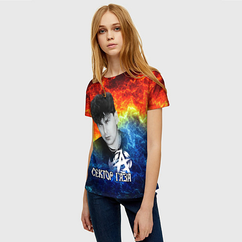 Женская футболка Сектор газа Юрий Хой / 3D-принт – фото 3