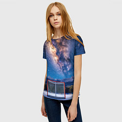 Футболка женская Хоккейные ворота в ночи, цвет: 3D-принт — фото 2