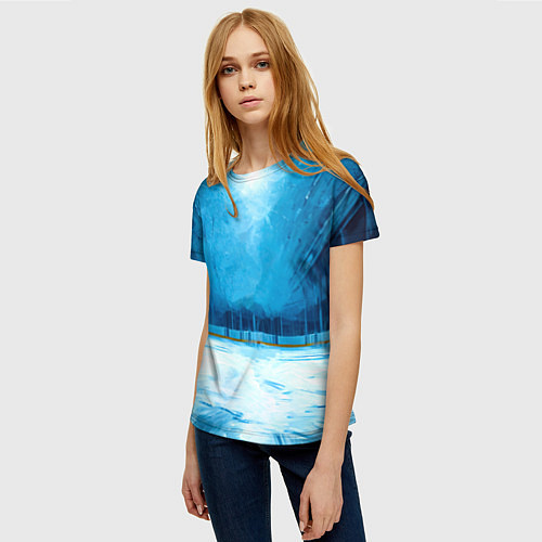 Женская футболка Хоккейная площадка / 3D-принт – фото 3