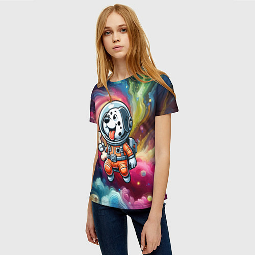 Женская футболка Funny dalmatian puppy - ai art / 3D-принт – фото 3