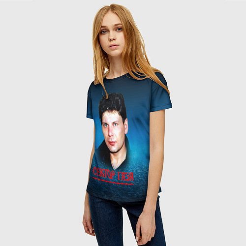 Женская футболка Сектор газа - синий туман / 3D-принт – фото 3