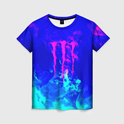 Футболка женская Monster energy дым неоновый, цвет: 3D-принт