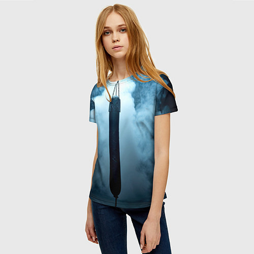 Женская футболка Боксерская груша в дыму / 3D-принт – фото 3