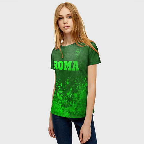 Женская футболка Roma - green gradient посередине / 3D-принт – фото 3