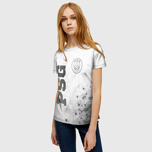 Женская футболка PSG - white gradient вертикально / 3D-принт – фото 3
