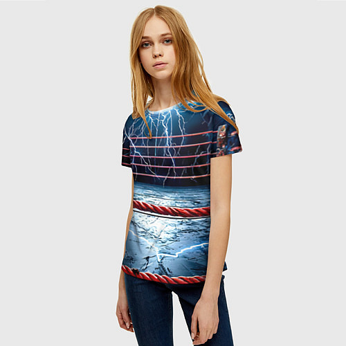Женская футболка Ринг и молния / 3D-принт – фото 3