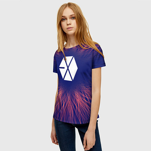 Женская футболка Exo red energy / 3D-принт – фото 3