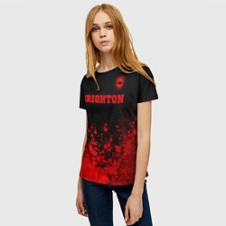 Футболка женская Brighton - red gradient посередине, цвет: 3D-принт — фото 2