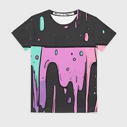 Женская футболка Стекающая краска текстура