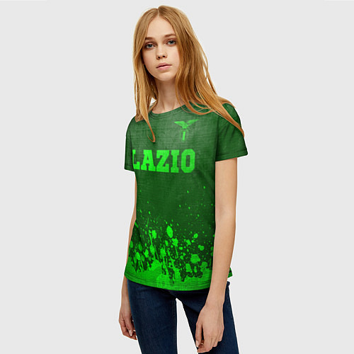 Женская футболка Lazio - green gradient посередине / 3D-принт – фото 3