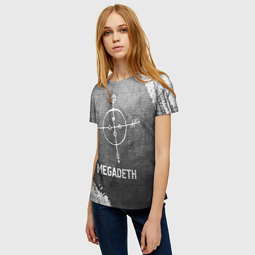 Женская футболка Megadeth - grey gradient / 3D-принт – фото 3