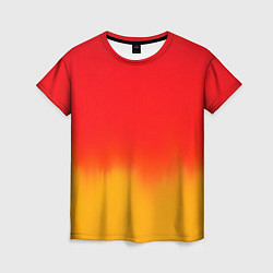 Женская футболка Абстракция с красным и желтым