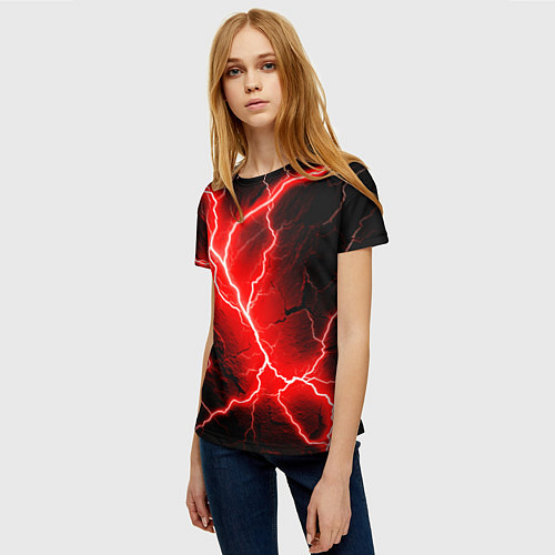 Женская футболка Lightning / 3D-принт – фото 3