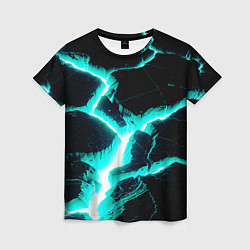 Женская футболка Color light blue black
