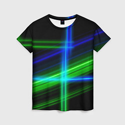 Футболка женская Color blue black green, цвет: 3D-принт