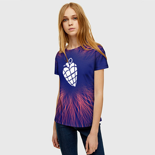 Женская футболка Green Day red energy / 3D-принт – фото 3