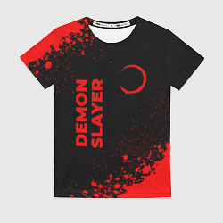 Футболка женская Demon Slayer - red gradient вертикально, цвет: 3D-принт
