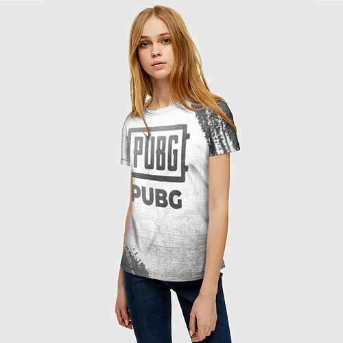 Женская футболка PUBG - white gradient / 3D-принт – фото 3