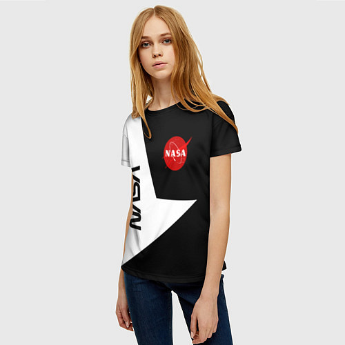 Женская футболка Nasa текстура геометрия / 3D-принт – фото 3