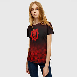 Футболка женская Gears of War red poly, цвет: 3D-принт — фото 2