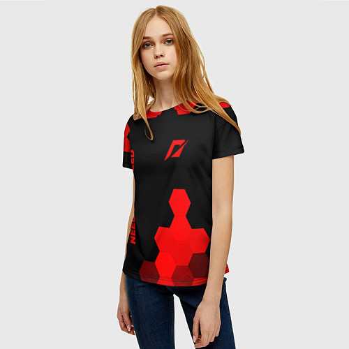Женская футболка Need for Speed - red gradient вертикально / 3D-принт – фото 3