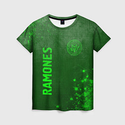 Футболка женская Ramones - green gradient вертикально, цвет: 3D-принт
