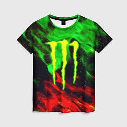 Футболка женская Monster energy огонь лого, цвет: 3D-принт