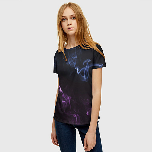 Женская футболка Color black blue pink / 3D-принт – фото 3