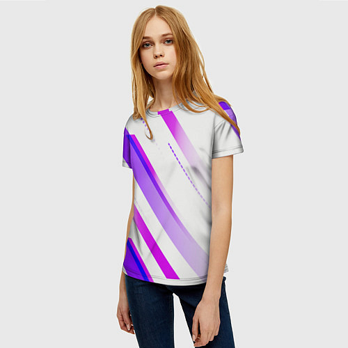Женская футболка Color white pink / 3D-принт – фото 3