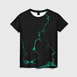 Футболка женская Color black turquoise, цвет: 3D-принт