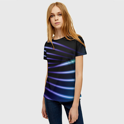 Женская футболка Color black blue / 3D-принт – фото 3