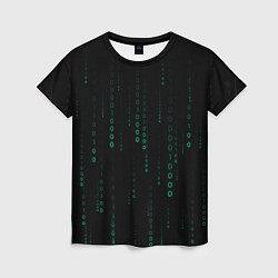 Футболка женская Color black turquoise, цвет: 3D-принт
