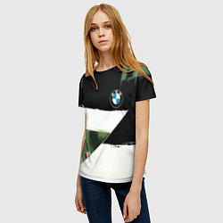 Футболка женская BMW логотип, цвет: 3D-принт — фото 2