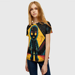 Футболка женская Недовольный инопланетянин, цвет: 3D-принт — фото 2