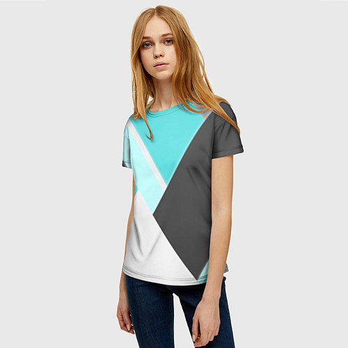 Женская футболка Color black blue / 3D-принт – фото 3