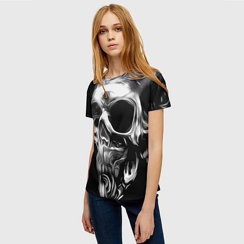Женская футболка Стилизованный череп / 3D-принт – фото 3