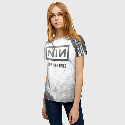 Женская футболка Nine Inch Nails - white gradient / 3D-принт – фото 3