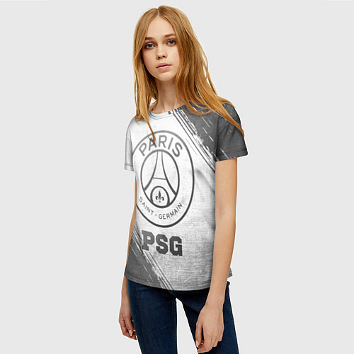 Женская футболка PSG - white gradient / 3D-принт – фото 3