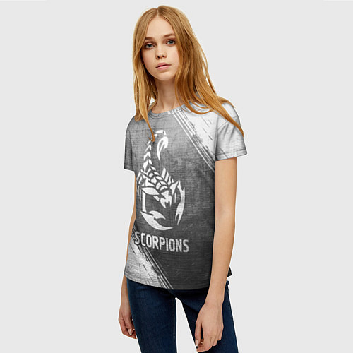 Женская футболка Scorpions - grey gradient / 3D-принт – фото 3