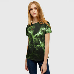 Футболка женская Lightning green glow, цвет: 3D-принт — фото 2
