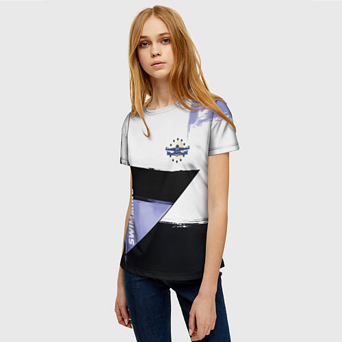 Женская футболка Плавание спортивное / 3D-принт – фото 3