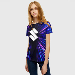 Футболка женская Suzuki neon energy, цвет: 3D-принт — фото 2