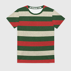 Футболка женская Цветные лини текстура ткани, цвет: 3D-принт