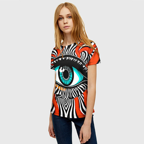Женская футболка Глаз / 3D-принт – фото 3