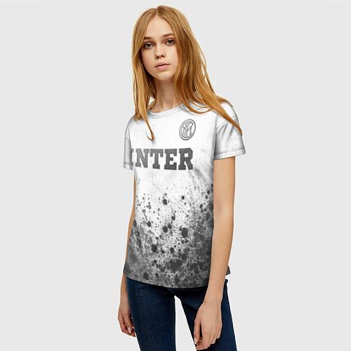 Женская футболка Inter - white gradient посередине / 3D-принт – фото 3