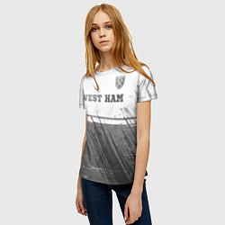 Футболка женская West Ham - white gradient посередине, цвет: 3D-принт — фото 2